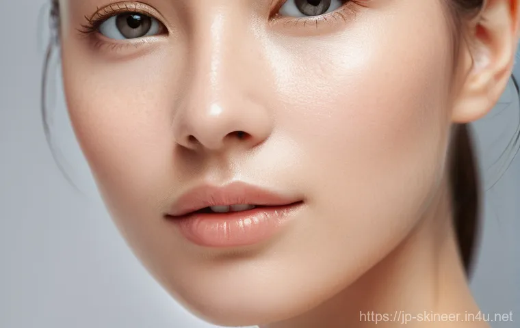 스킨케어 이론 시험에서 자주 나오는 문제 - **Prompt: Healthy Skin Barrier Function**
    "A close-up artistic rendering of a young woman's chee...